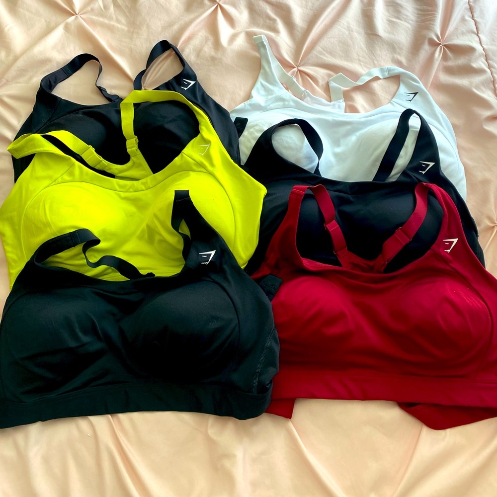 Set of Six XL Gymshark Racerback Bras for High Impact